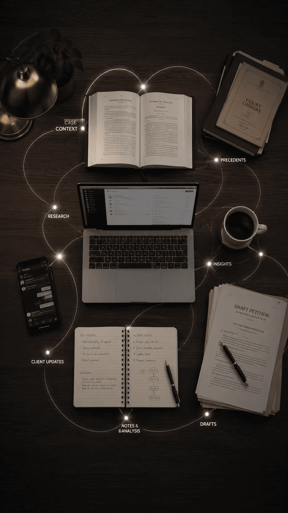 Connected legal workspace illustration